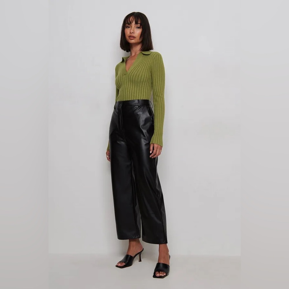 NWT NA-KD PU Cropped Pants 34